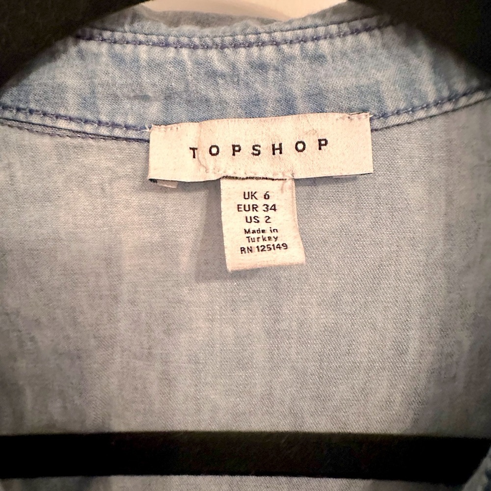 Topshop Petite Denim Jumpsuit Sz 2P - Picture 2 of 4